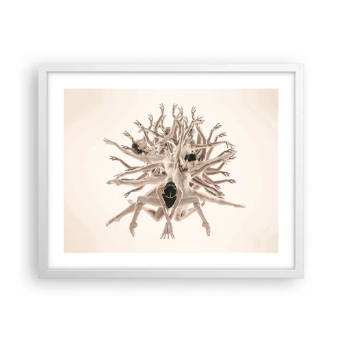 Pôster em moldura branca - Florescendo na dança - 50x40 cm