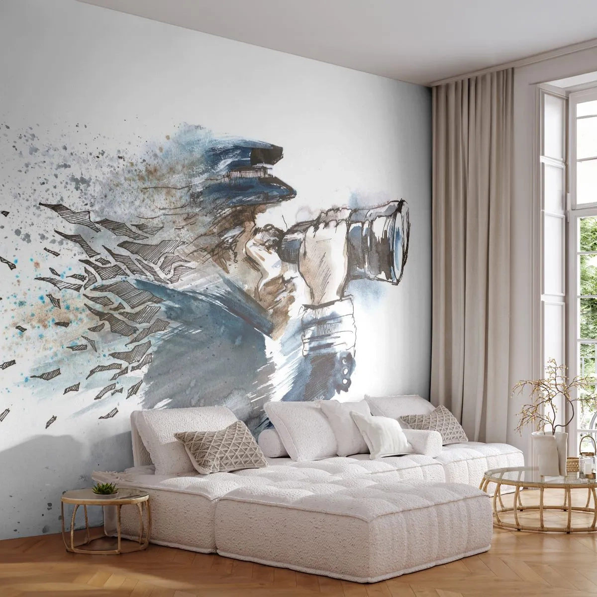 Papel de Parede Premium Sand - Dez na escala Beaufort! - Abstração, Marinheiro, Capitão - 100x70 cm