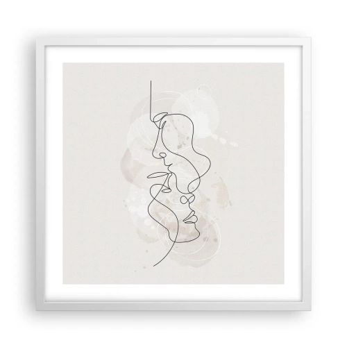 Pôster em moldura branca - Emaranhados num abraço - 50x50 cm