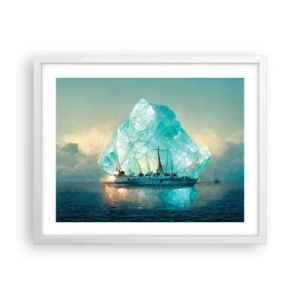 Pôster em moldura branca - Diamante Ártico - 50x40 cm