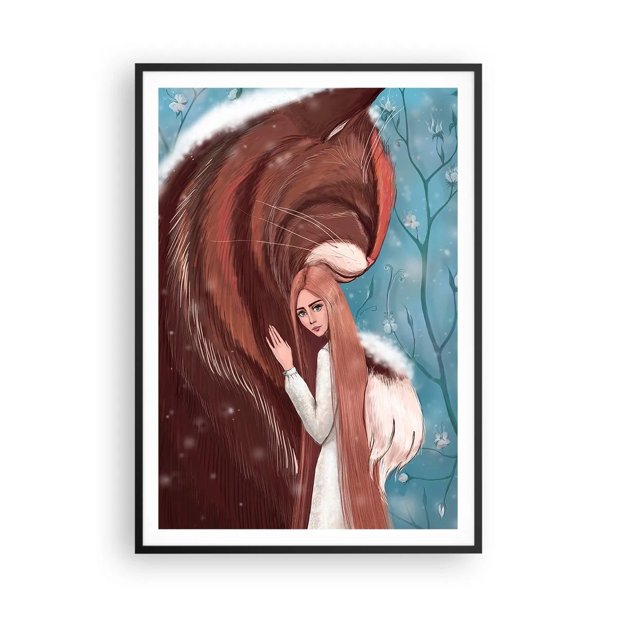 Pôster com moldura preta - Bem-vindo ao conto de fadas - 70x100 cm