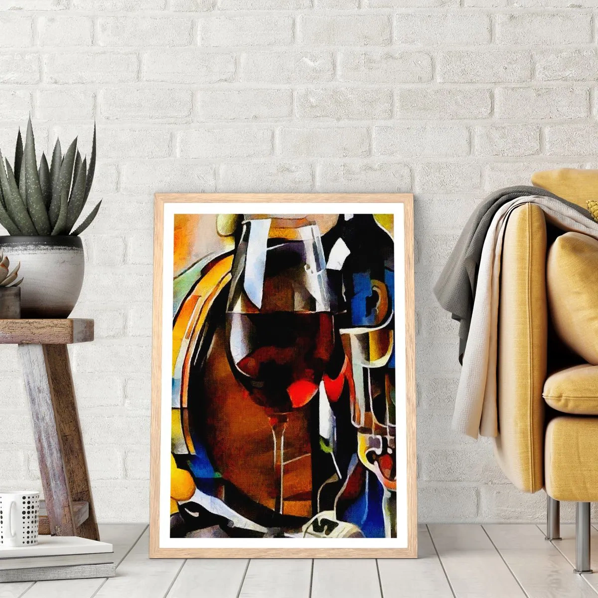 Pôster com moldura de carvalho claro - E o mundo ganha cor - 40x50 cm