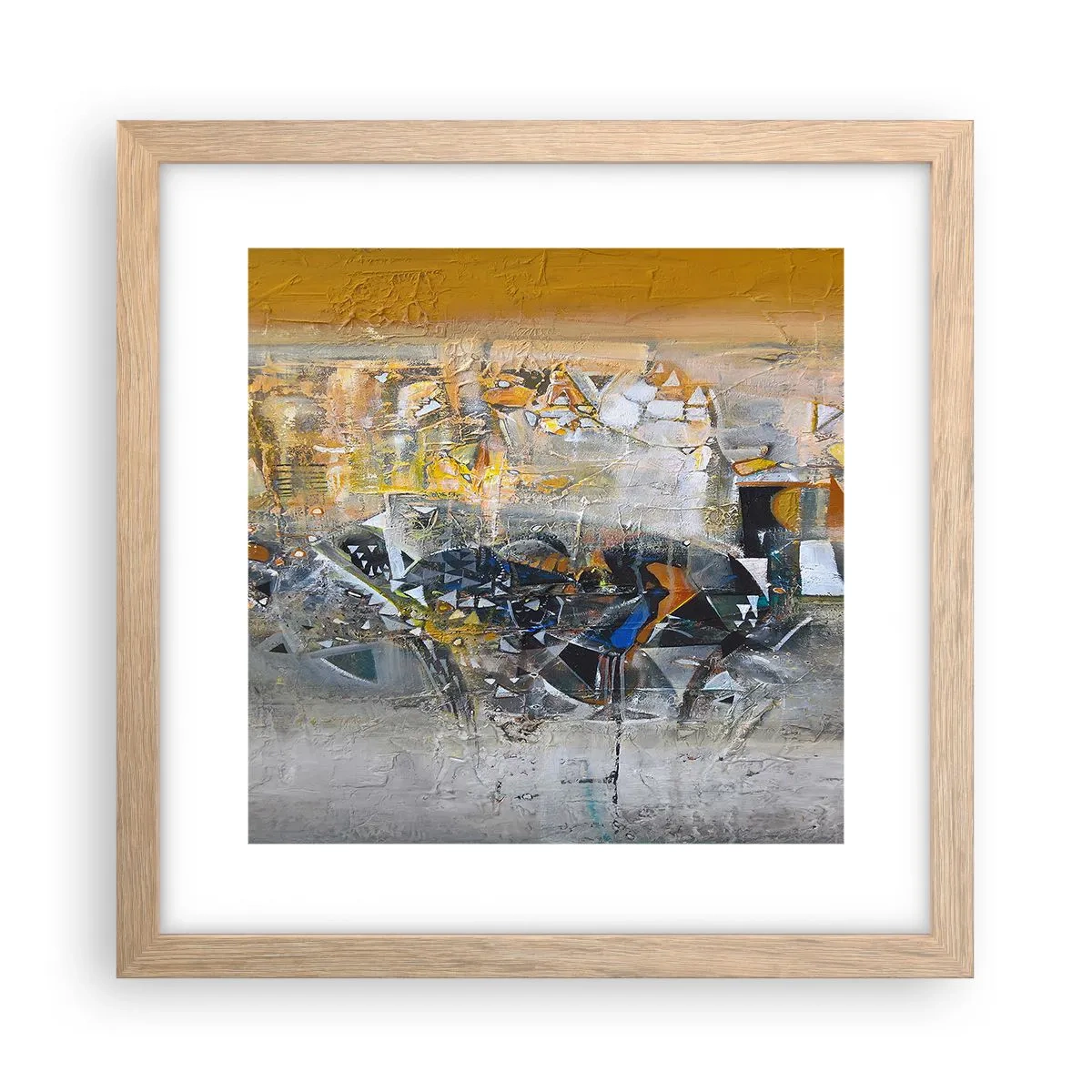 Pôster com moldura de carvalho claro - Tudo vai se encaixar - 30x30 cm