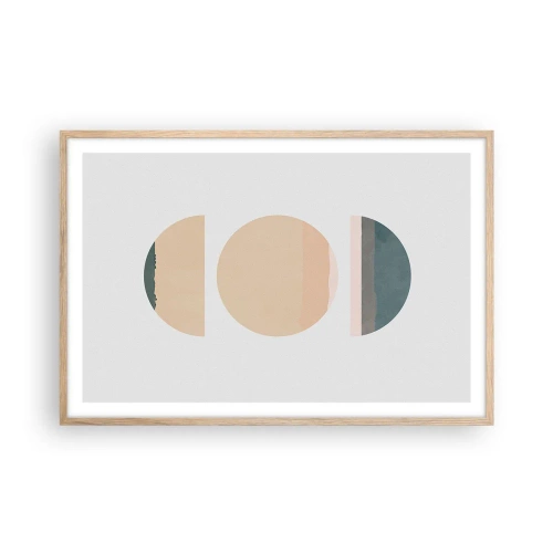 Pôster com moldura de carvalho claro - Círculo entre círculos - 91x61 cm