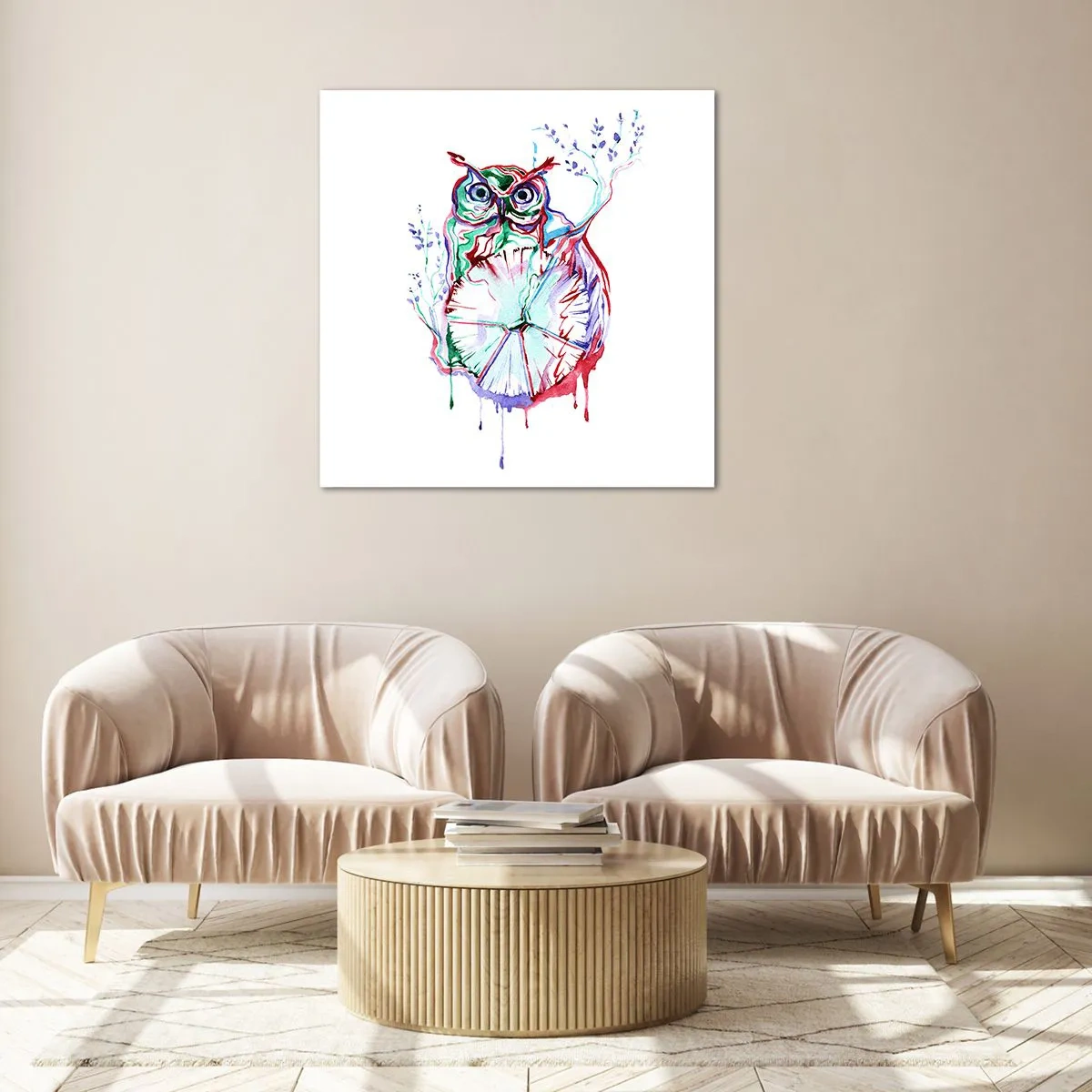 Quadro em vidro - Sábio por natureza - 70x70 cm