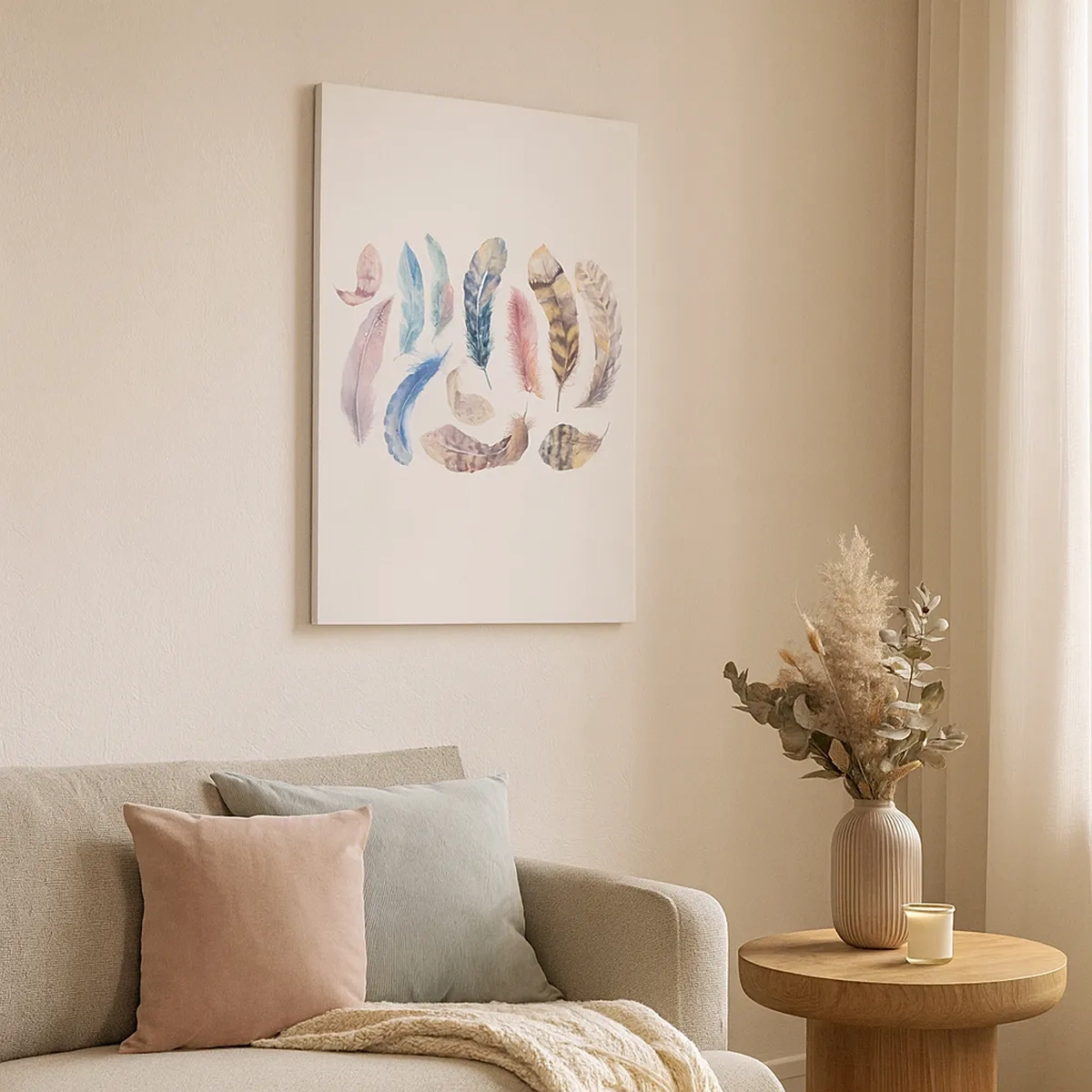 Quadro em tela - Leve, heterogéneo e multicolorido - 50x70 cm