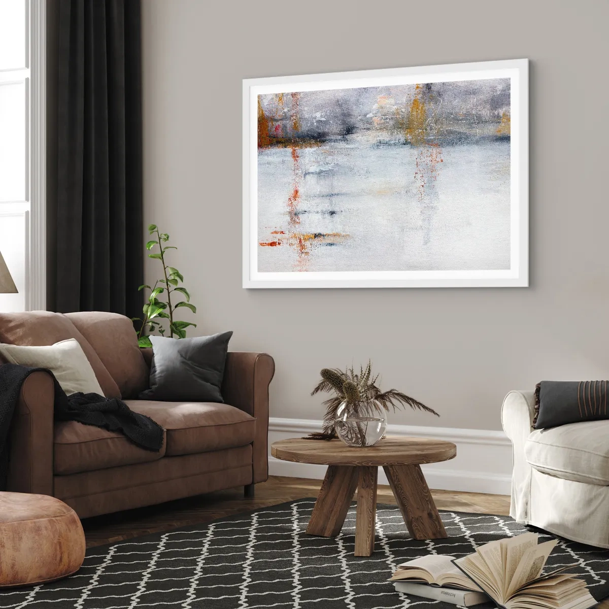 Pôster em moldura branca - Atrás da cortina de ar - 91x61 cm