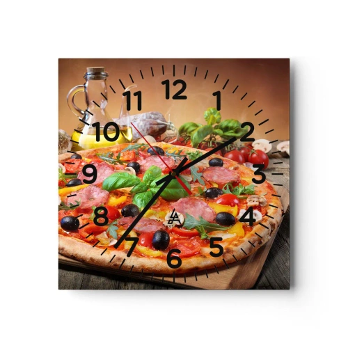 Relógio de parede - Relógio em vidro - Com um sabor verdadeiramente italiano - 40x40 cm