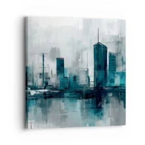 Quadro em tela - Uma cidade da cor da chuva - 30x30 cm