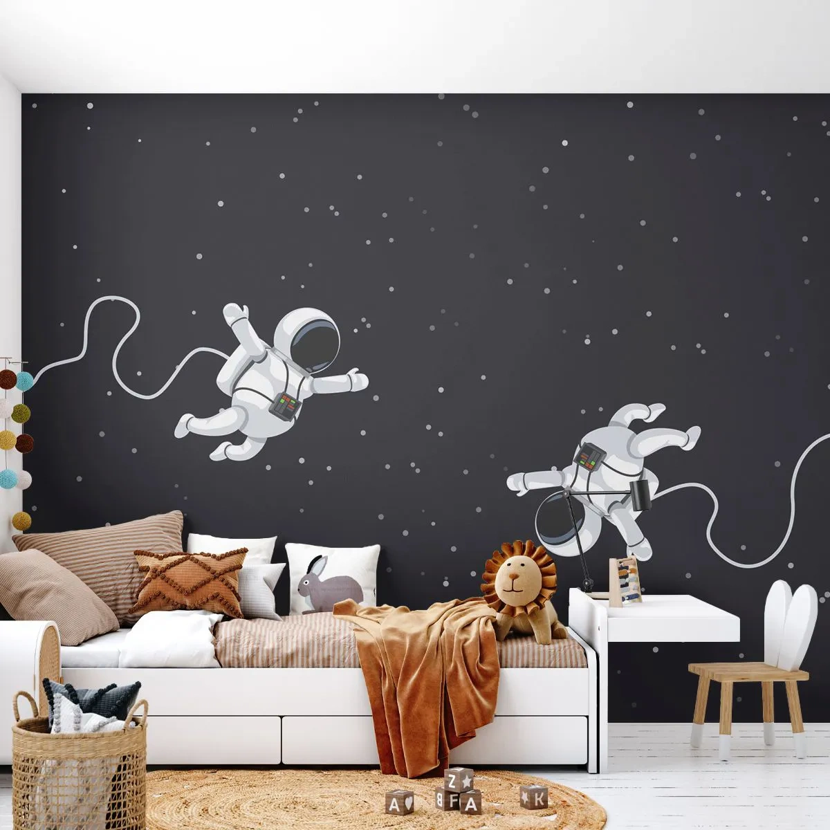 Papel de Parede Premium Sand - Emaranhado Cósmico - Abstração, Astronauta, Cosmos - 100x70 cm