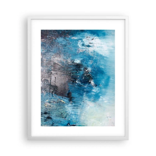 Pôster em moldura branca - Rapsódia em azul - 40x50 cm