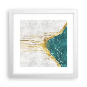 Pôster em moldura branca - Maré Dourada - 30x30 cm