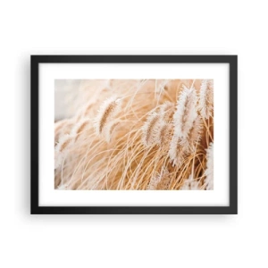 Pôster com moldura preta - O murmúrio dourado das plantas - 40x30 cm