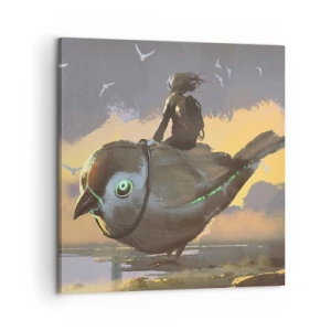 Quadro em tela - Uma parada numa viagem fantástica - 60x60 cm