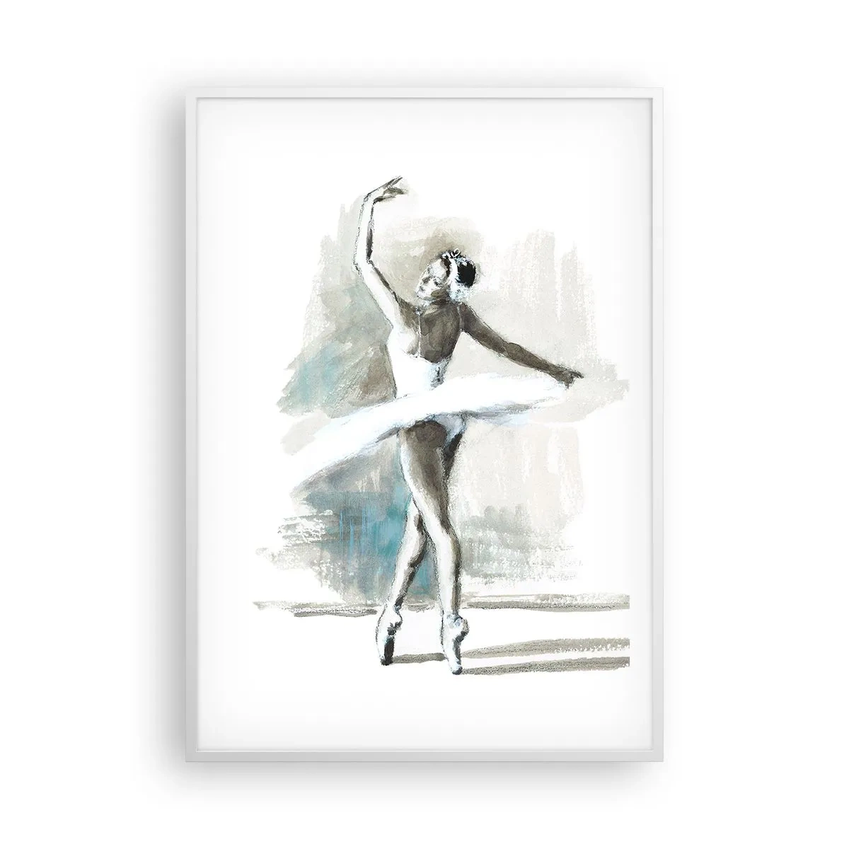 Pôster em moldura branca - Encantada num cisne - 70x100 cm