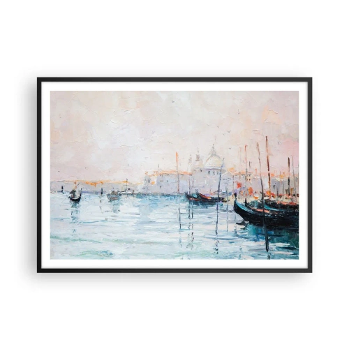 Pôster com moldura preta - Além da água, atrás do nevoeiro - 100x70 cm