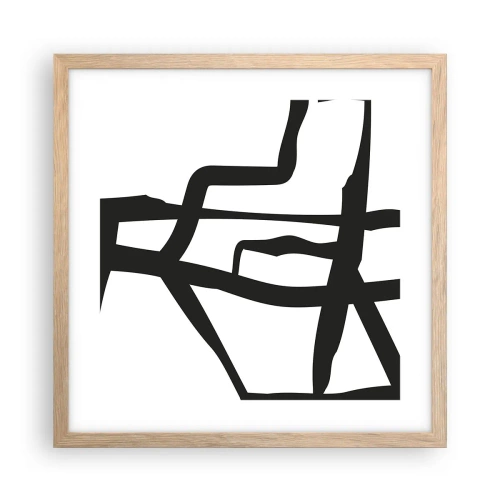 Pôster com moldura de carvalho claro - Projeto preto e branco - 40x40 cm