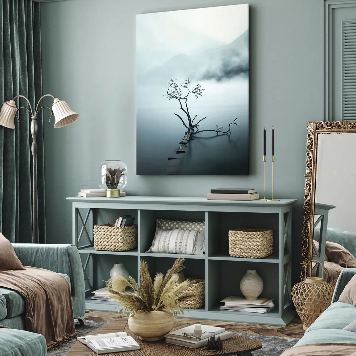 Quadro em tela - Da água e da neblina - 50x70 cm