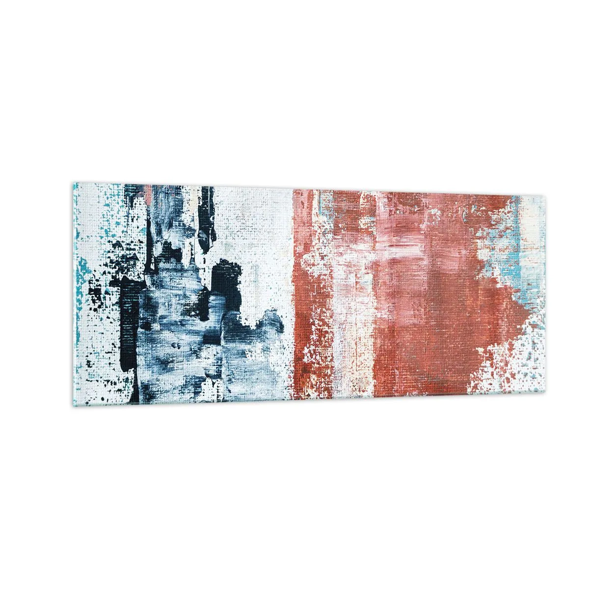 Quadro em vidro - Meio a meio abstrato - 100x40 cm