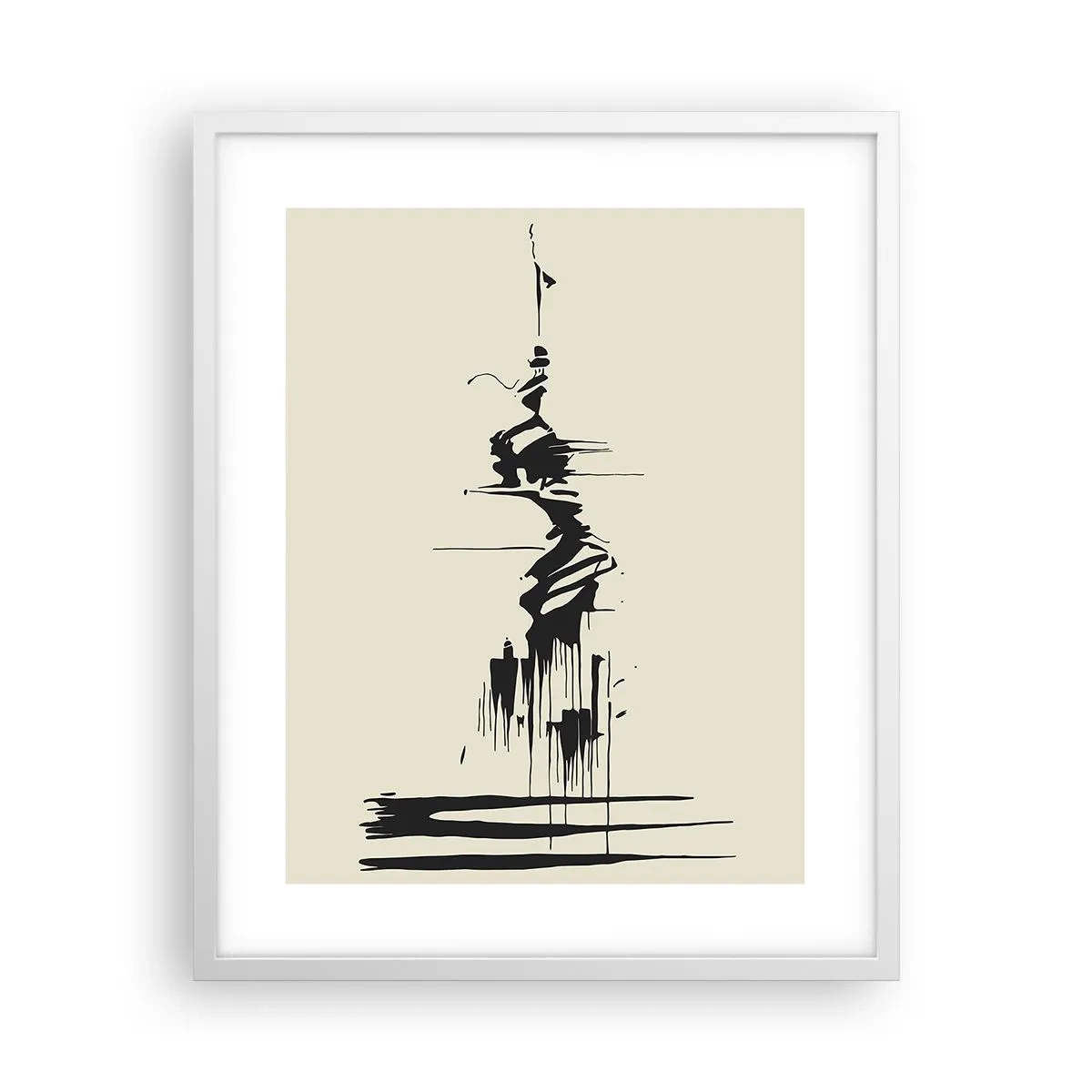 Pôster em moldura branca - Abstração apressada - 40x50 cm