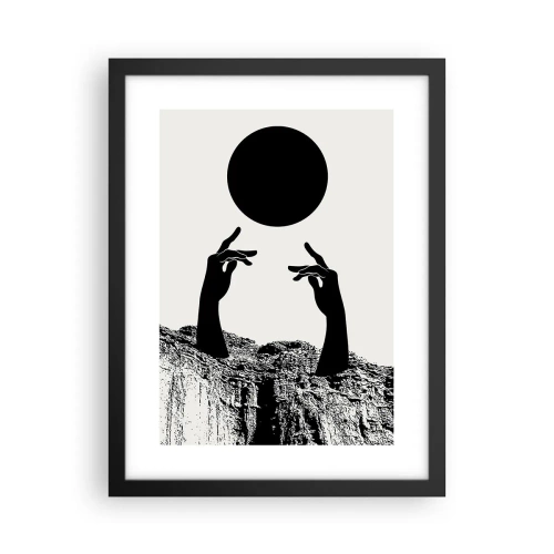 Pôster com moldura preta - Composição surrealista: o sol e o resto - 30x40 cm