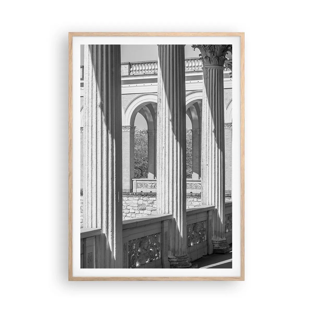 Pôster com moldura de carvalho claro - Arcada ensolarada - 70x100 cm