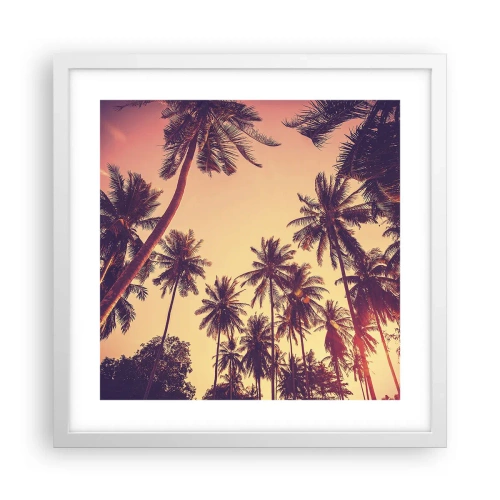 Pôster em moldura branca - Variação tropical - 40x40 cm