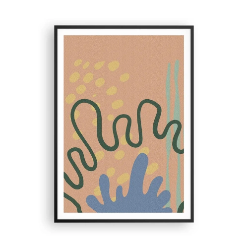 Pôster com moldura preta - Abstração: diversidade da natureza - 70x100 cm
