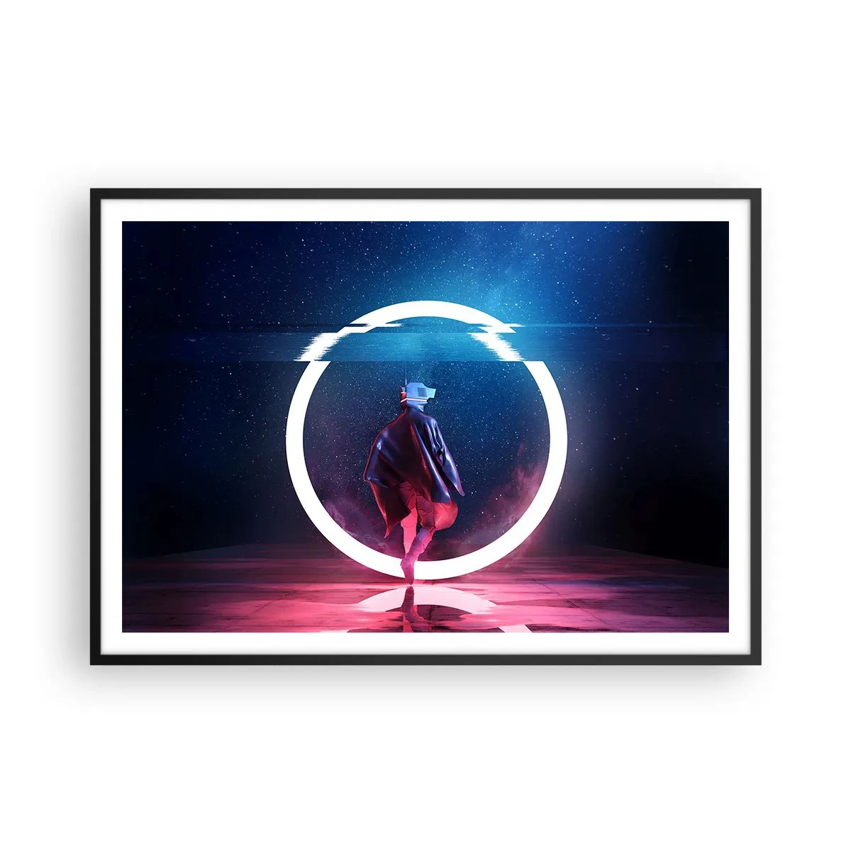 Pôster com moldura preta - Entre Mundos - 100x70 cm