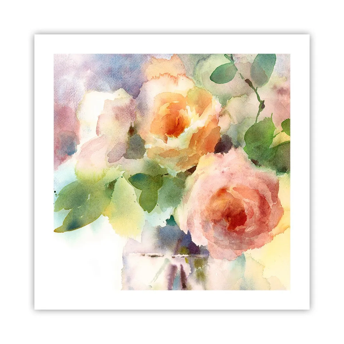 Pôster - Delicado como uma aquarela - 50x50 cm