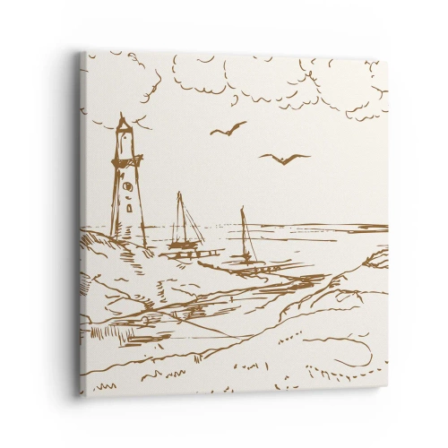 Quadro em tela - Esboço das memórias do verão - 40x40 cm