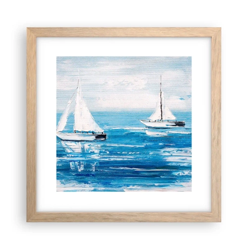 Pôster com moldura de carvalho claro - Com um amigo ao meu lado - 30x30 cm