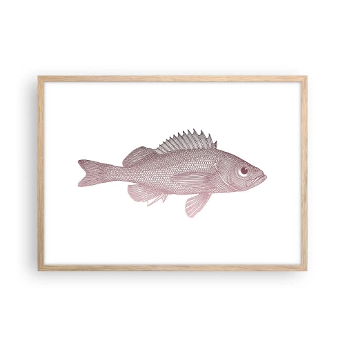 Pôster com moldura de carvalho claro - Peixe de olhos grandes - 70x50 cm
