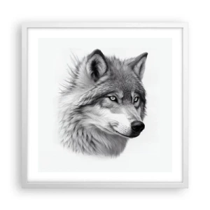 Pôster em moldura branca - Alfa – sem dúvida - 50x50 cm