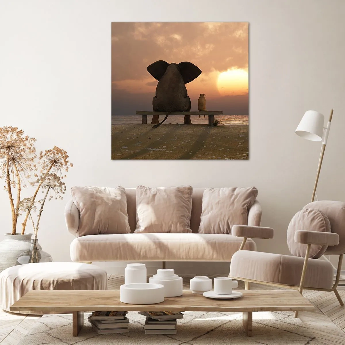 Quadro em tela - Como é bom ficarmos em silêncio juntos - 60x60 cm