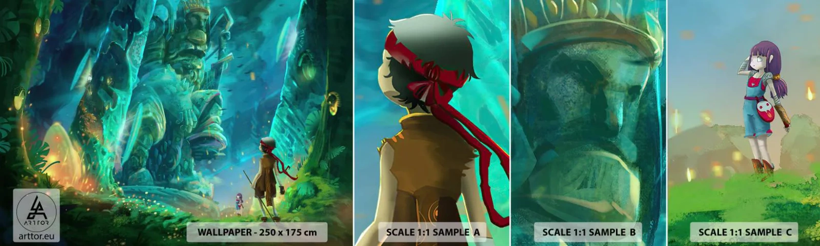 Amostra de Papel de Parede Standard Eco - Do Grande Livro de Contos de Fadas - Fantasia, Conto de fadas para crianças, Conto de fadas - 100x30 cm