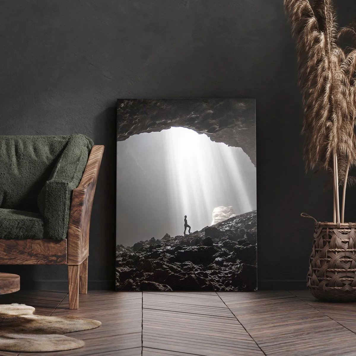 Quadro em tela - Gruta luminosa - 65x120 cm