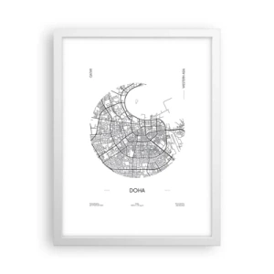Pôster em moldura branca - Anatomia de Doha - 30x40 cm