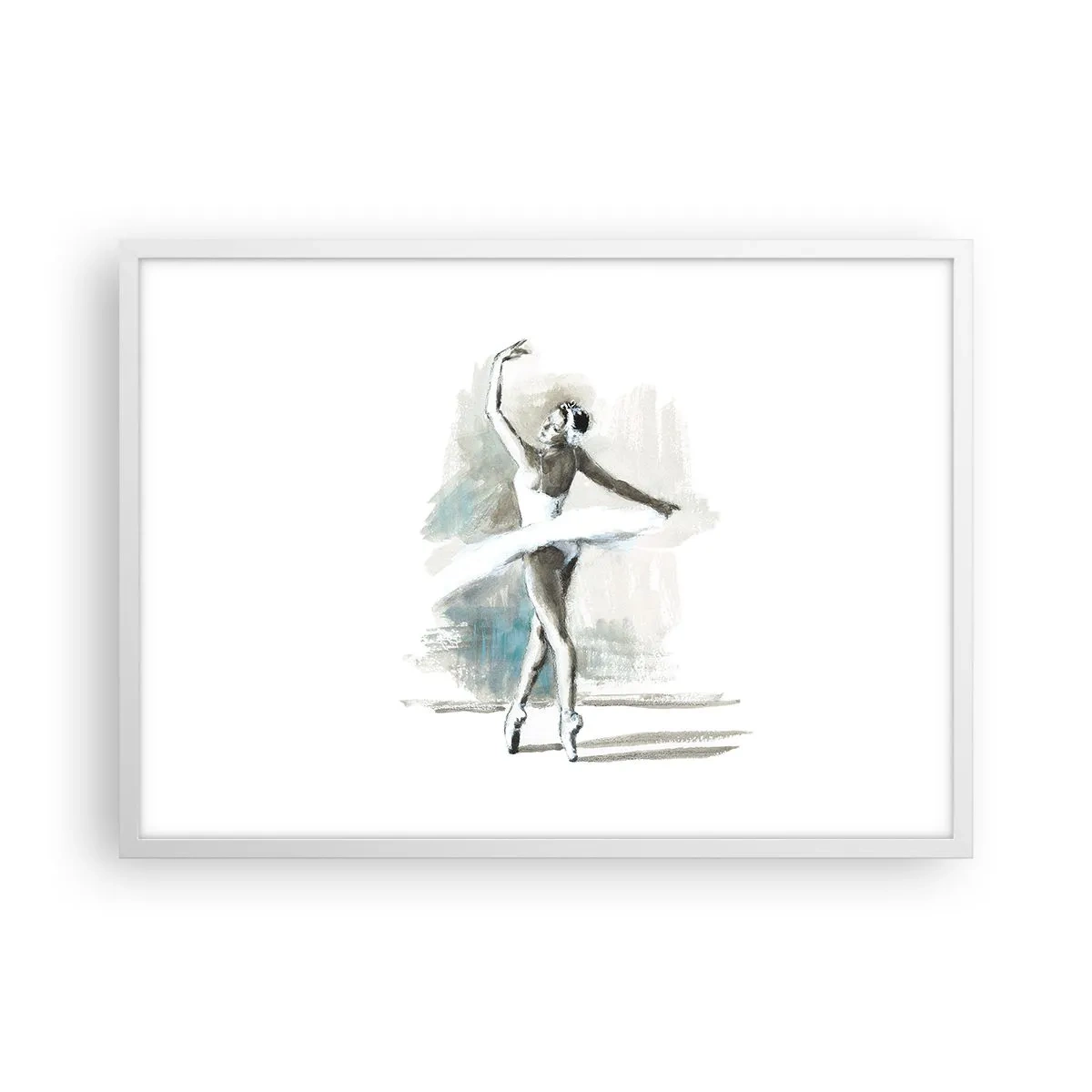 Pôster em moldura branca - Encantada num cisne - 70x50 cm