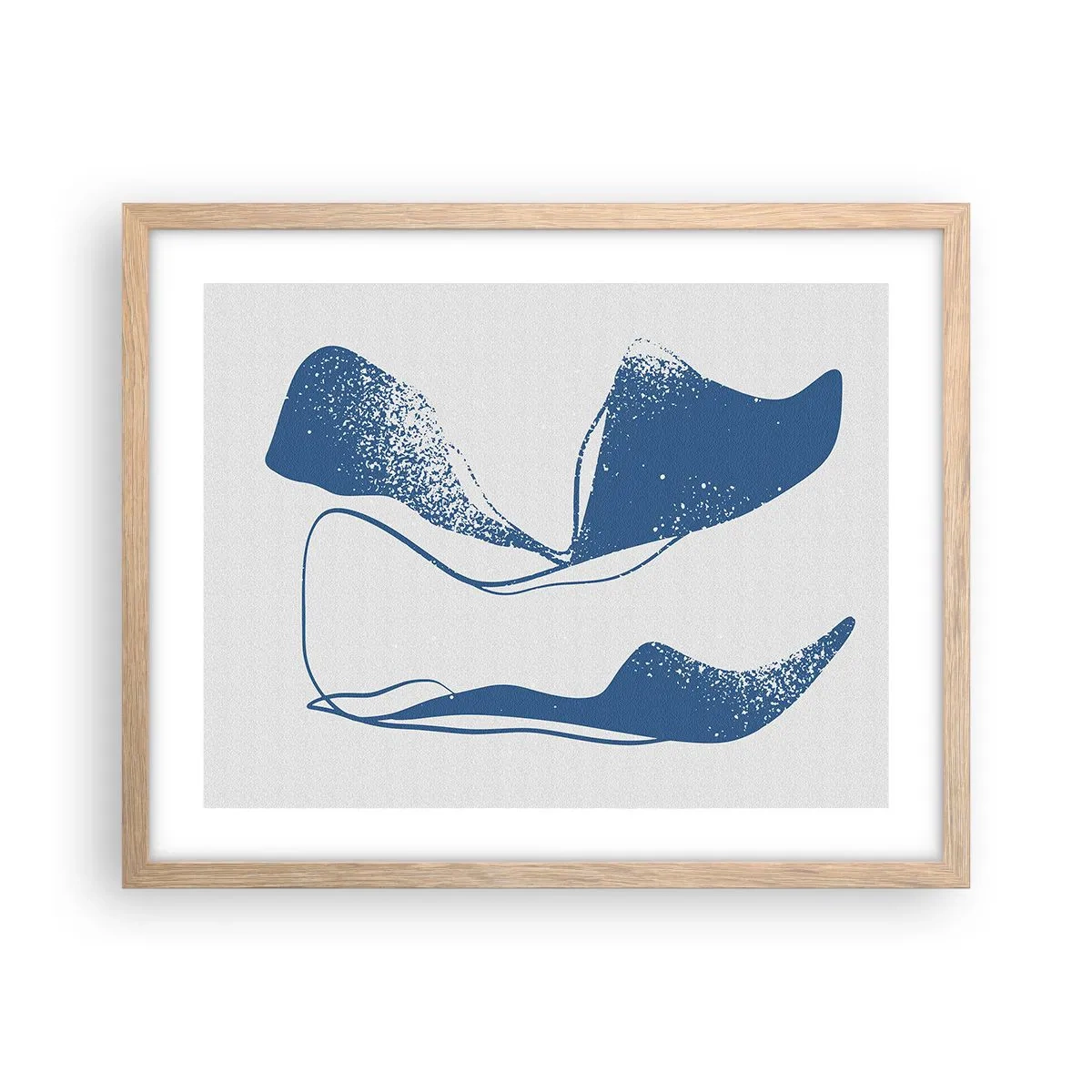 Pôster com moldura de carvalho claro - Abstração alada - 50x40 cm