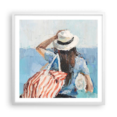 Pôster em moldura branca - Bem-vindo às suas férias - 60x60 cm