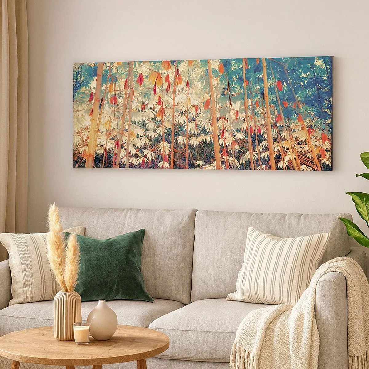 Quadro em tela - A vida secreta das folhas - 100x40 cm
