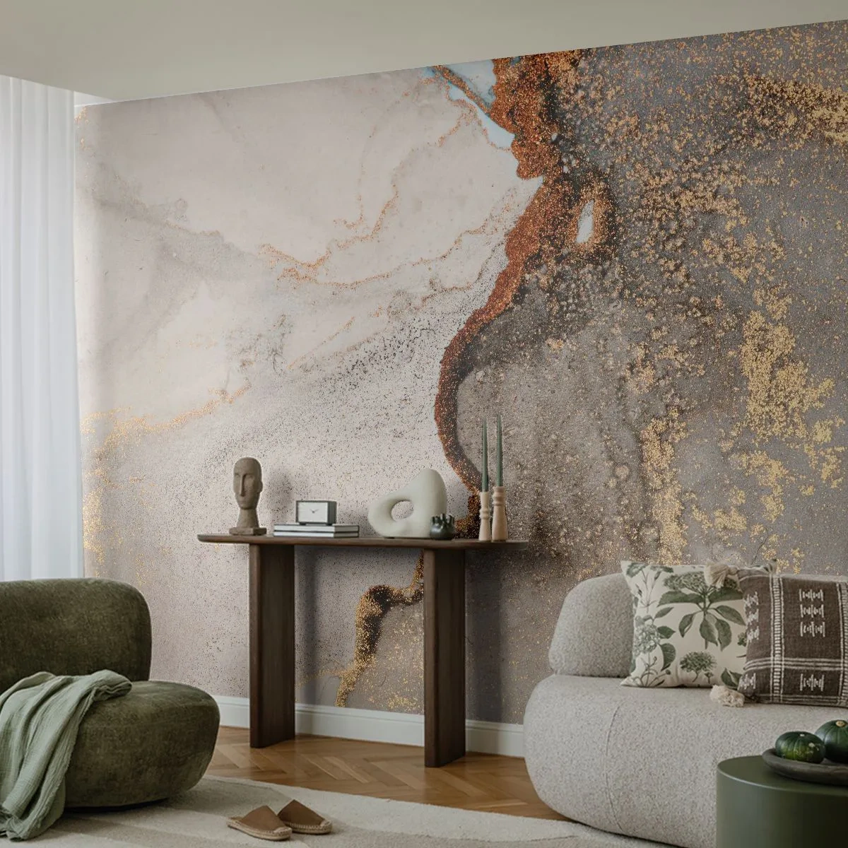 Papel de Parede Premium Sand - No limite das cores - Abstração, Pedaço, Arte Moderna - 100x70 cm
