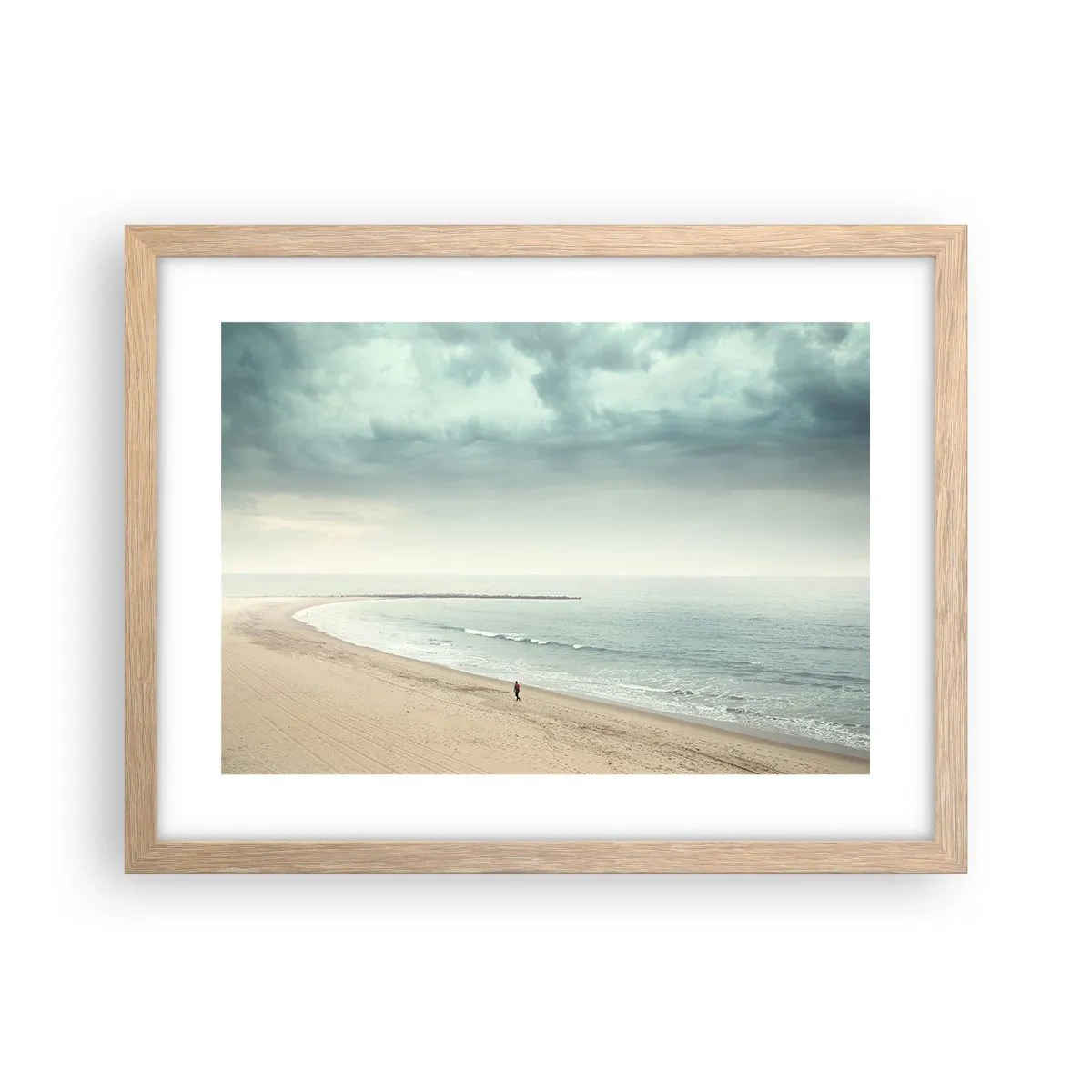 Pôster com moldura de carvalho claro - Em busca da paz - 40x30 cm