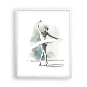 Pôster em moldura branca - Encantada num cisne - 40x50 cm