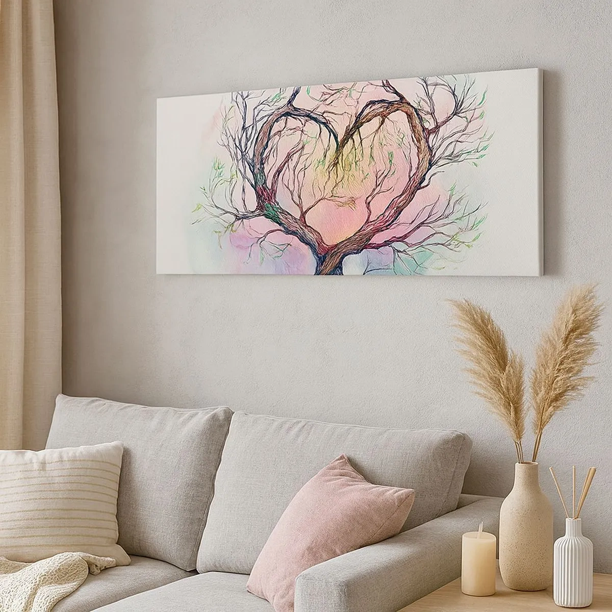 Quadro em tela - Juntos contra os vendavais - 100x40 cm