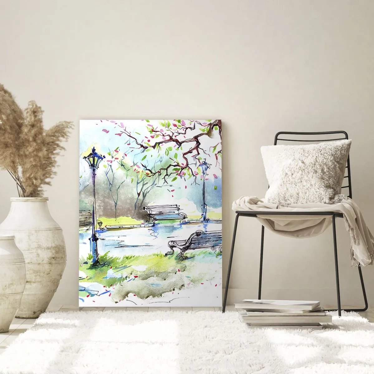Quadro em vidro - O encanto do silêncio do parque - 50x70 cm