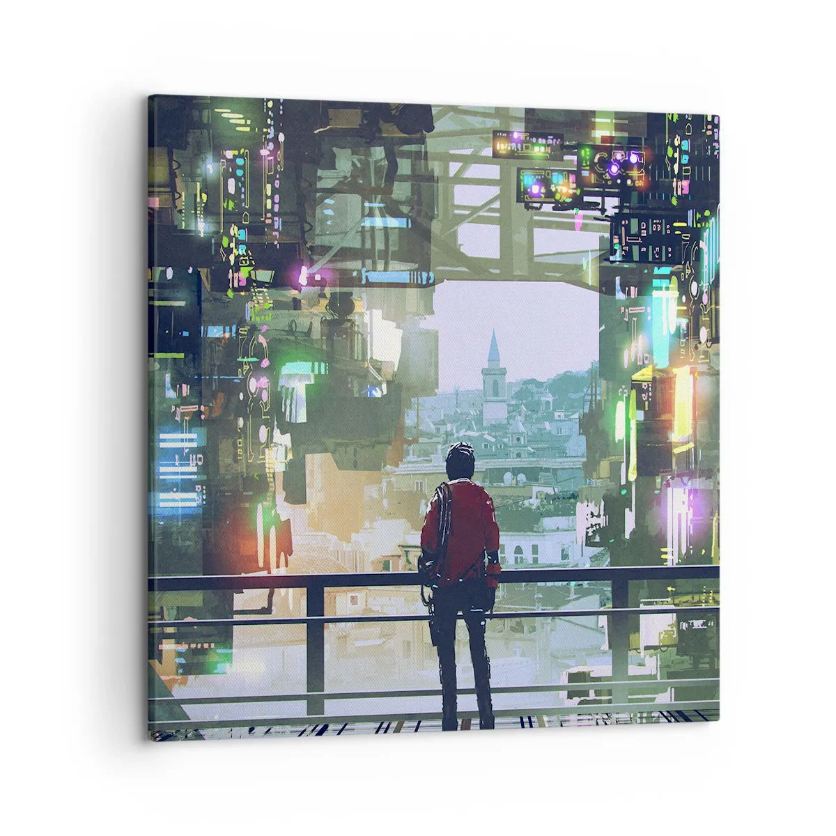 Quadro em tela - Dois mundos - 50x50 cm