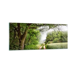 Quadro em vidro - Os pastores de Arcadia - 100x40 cm