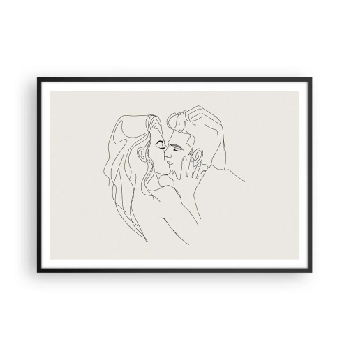 Pôster com moldura preta - Emaranhados pelo sentimento - 100x70 cm